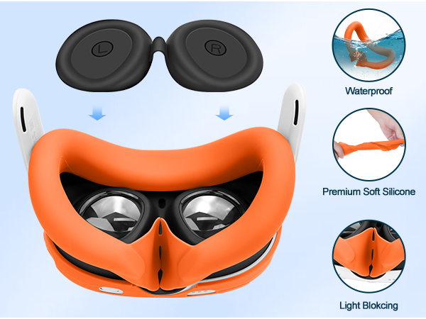 oculus quest 3 silicone cover set orange