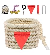 Tug of War Rope for Kids and Adults, Natural Twisted Cotton Rope, Outdoor Games Set Perfect for C...