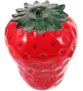 VILLCASE Ceramic Strawberry Jars, Strawberry Shaped Cookie Jar With Lids, Small Biscuit Tea Stora...