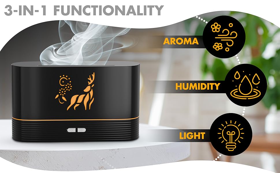 Ionizer mist fireplace fire volcano bedroom office yoga fresheners bonfire cool flare noiseless