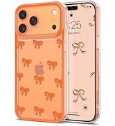 EYZUTAK Case for iPhone 17 Pro Max, Clear Cute Ribbon Bowknot Pattern Aesthetic Transparent Phone...