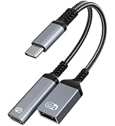 2-in-1 USB C OTG Adapter and Charger, Type C OTG Charging Adapter with 60W PD Fast Charging, USB ...