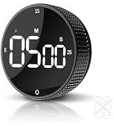 TLTWHS Rechargeable Magnetic Kitchen Timer, LED Countdown/Count-Up Timer, Supports USB-C Charging...