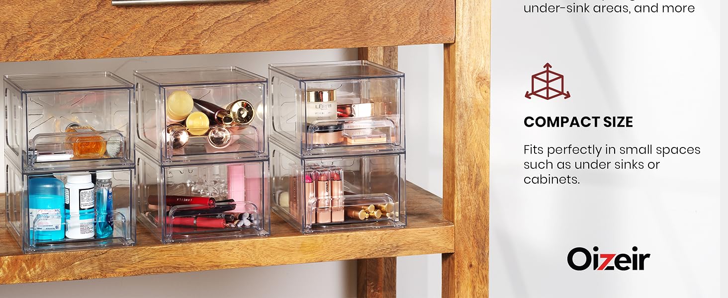 clear cosmetic organizer drawer