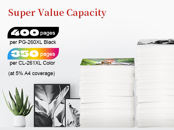 260XL 261XL Replacement for Canon 260 and 261 Ink Cartridges PG-260 CL-261 XL