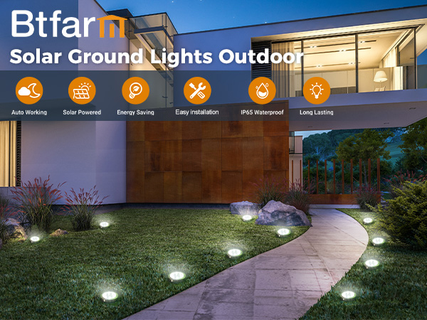 16 Pack Solar Ground Lights Cool White