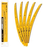 5 Pack,12 Inch Wood Pruning Reciprocating Saw Blades,6TPI Arc Pruning Blades for Reciprocating Sa...