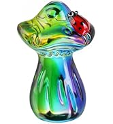 H&amp;D HYALINE &amp; DORA Cute Crystal Mushroom Figurine Mini Colorful Mushroom Ladybug Figurines for Fa...