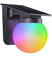 uwiner Solar Fence Lights 1 Pack, RGB Color Changing, 3 Lighting Modes, IP65 LED Waterproof Solar...