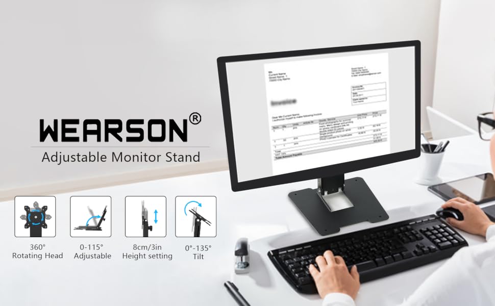 low profile monitor stand