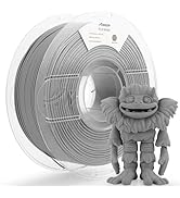 AMOLEN PLA Matte 3D Printer Filament,Moon Gray PLA Filament 1.75mm with Smooth Matte Finish,3D Pr...