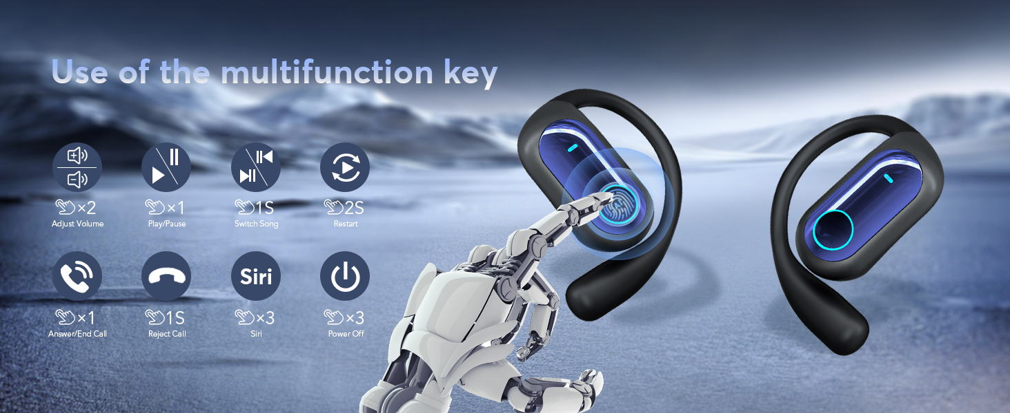 AI Live Translation Earbuds Bluetooth 6.1 Sport Open Ear Headphones