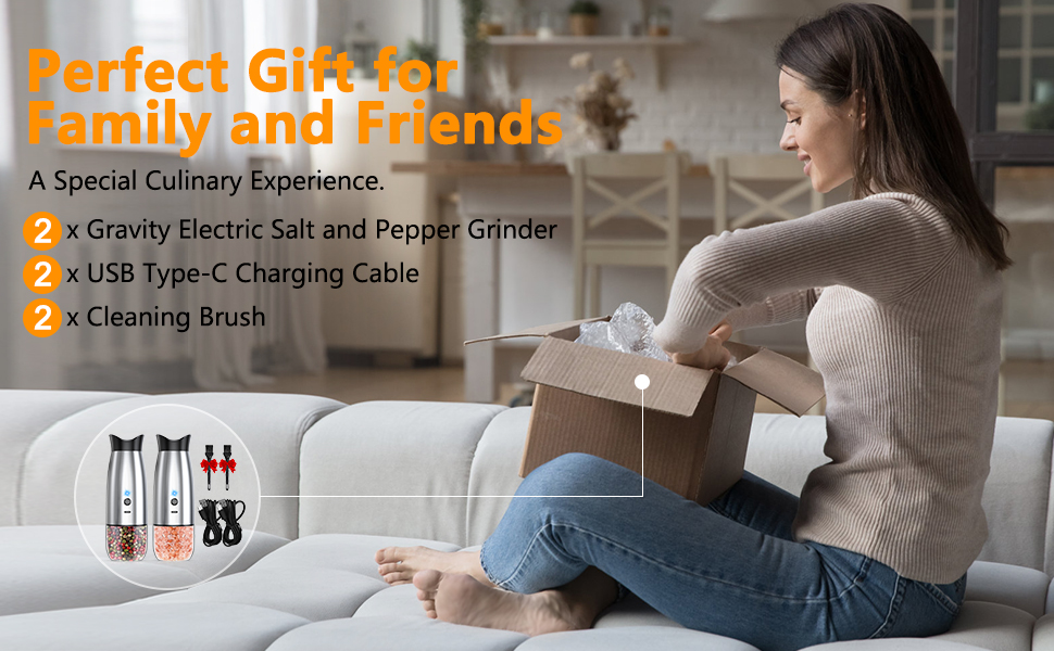 automatic salt and pepper grinder set