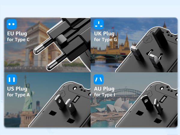 “Air” Universal Travel Adapter. Power your journey, connect the world.