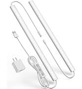 Vovamo Plug-in Under Cabinet Lighting, Dimmable Counter Lights for Kitchen, 2pcs 12 Inch, Cold Wh...