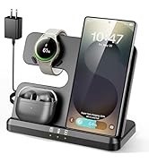 Eddibox 3 in 1 Charging Station for Samsung, Wireless Charger Stand for Galaxy S25 Ultra/S24/S23/...