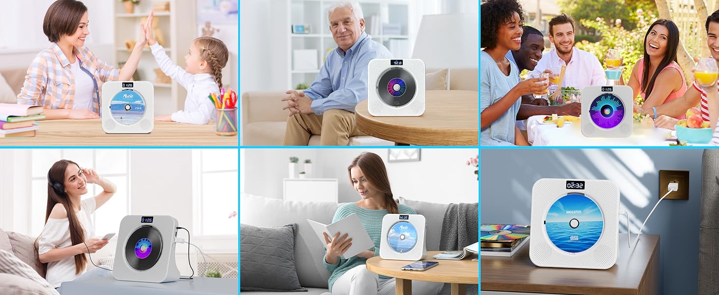 MEGATEK CP28BR Portable Desktop CD Player desktop CD player Fits Seamlessly into any Home, Office