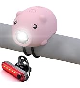 AaiLucky Kids Bike Lights for Night Riding, Girls Bike Horn and Light 2 in 1, Rechargeable Bike S...