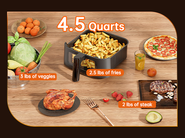 AIR FRYER small compact mini healthy oil free DISHWASHER SAFE