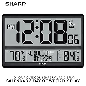 Sharp SPC1022 large wall clock wallarge marathon temperature battery