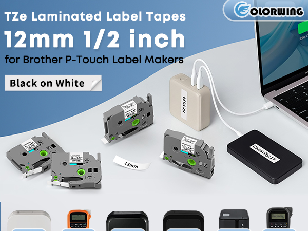 TZe-231 TZ Tape 12mm 0.47 Laminated White for Brother Label Maker Tape P Touch Label Tape TZe231