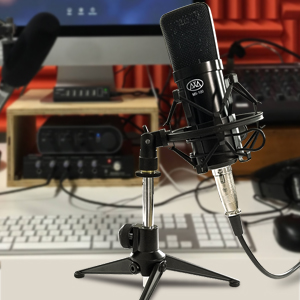 AxcessAbles MX-100 Studio Condenser Microphone with Desktop Tripod Stand 