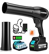 Cordless Leaf Blower with 6 Speed Mode, 800000RPM Handheld Leaf Blower, Lightweight Mini Turbo Je...