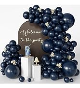 CVPARTYON Navy Blue Balloons 125 PCS Different Sizes 18 12 10 5 Inch Dark Blue Balloon Arch Kit G...
