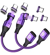 EndlesShine USB C to C Manetic Adapter 2 Pack 16 PIN PD 240W 180° Rotating USB 2.0 480MBPS OTG Po...