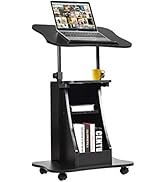 Tangkula Mobile Laptop Podium, Portable Height Adjustable Podium Stand, Standing Desk Sit-to-Stan...