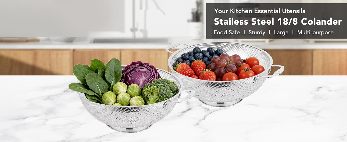 6qt Colander Stainless Steel 18/8