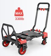 2-in-1 Folding Hand Truck Dolly 330LB Load Carrying,Hand Truck Foldable Dolly