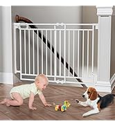 Grownsy Baby Gate for Stairs- No Bottom Bar, Adjustable Width 32” to 48” for Child and Pet, Dog G...