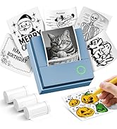 ETIKEZ Sticker Printer, PM290C Portable Mini Printer, Inkless Bluetooth Sticker Maker with 3 Roll...