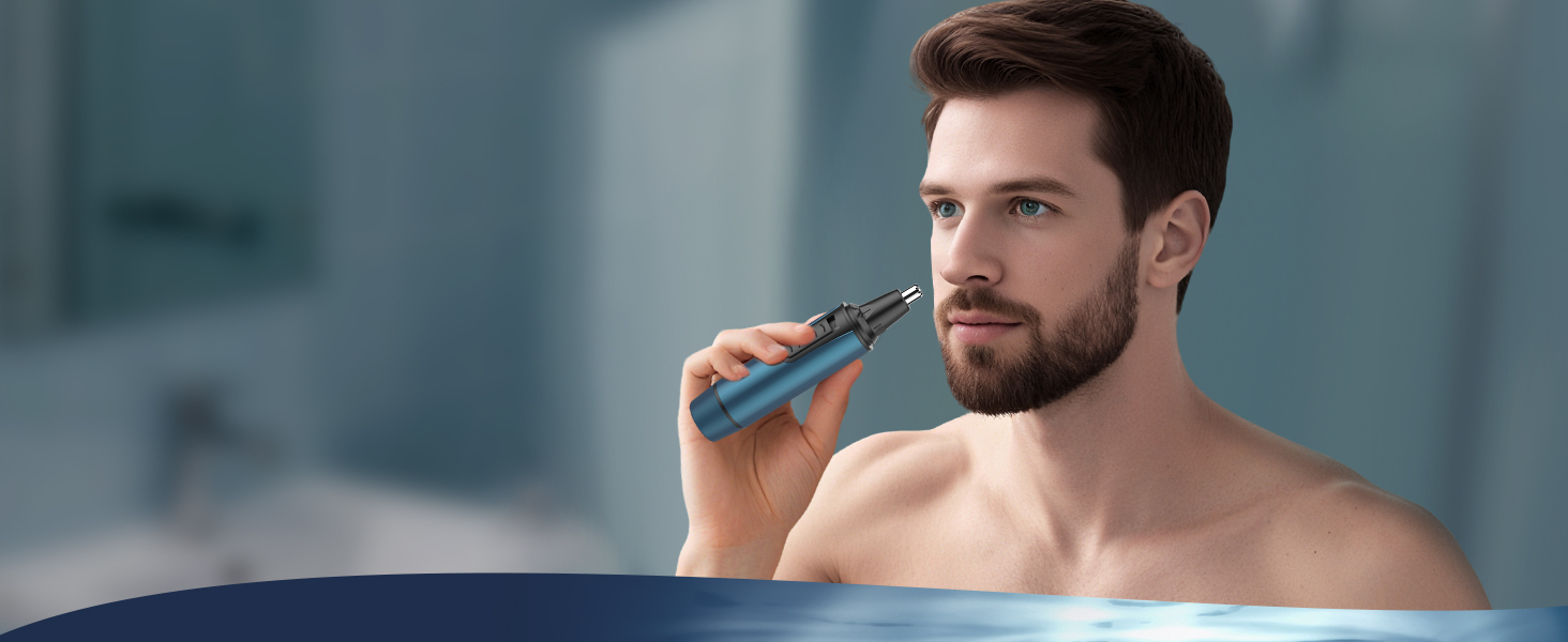 Series of images showing an electric shaver being used. Product demonstrated in shaving scenarios against facial stubble.