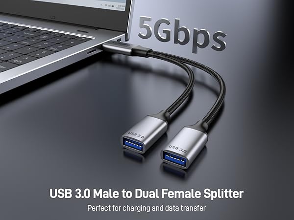 USB 3.0 Splitter 1 in 2 Out Cable