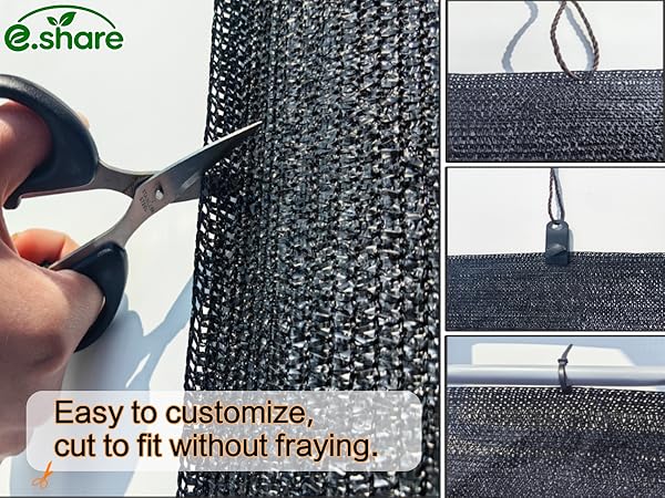 various methods of tying rope, clip, zip tie. easy to customize cut to fit without fraying