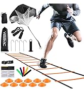 YISSVIC Agility Ladder 20 Feet 12 Adjustable Rungs Speed Training Equipment Set, Agility Ladder, ...