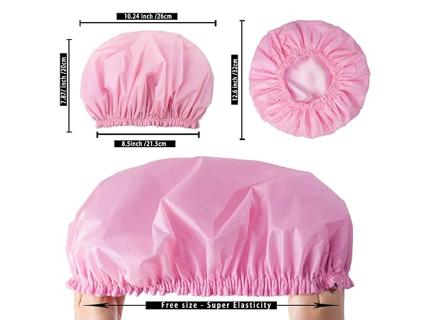 6 PCS Double Layer Waterproof Shower Caps