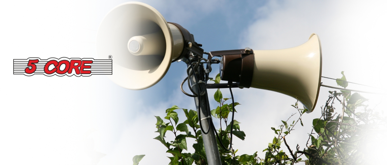 5 CORE 12 Inch PA Horn 350W Loud Speaker Bull Horn Loud Audio 8Ohm All Weather Indoor Outdoor Use Br...