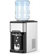 ARLIME 3-in-1 Ice Maker Countertop with 4 Pounds Storage Basket, Hot & Cold Water Dispenser with ...