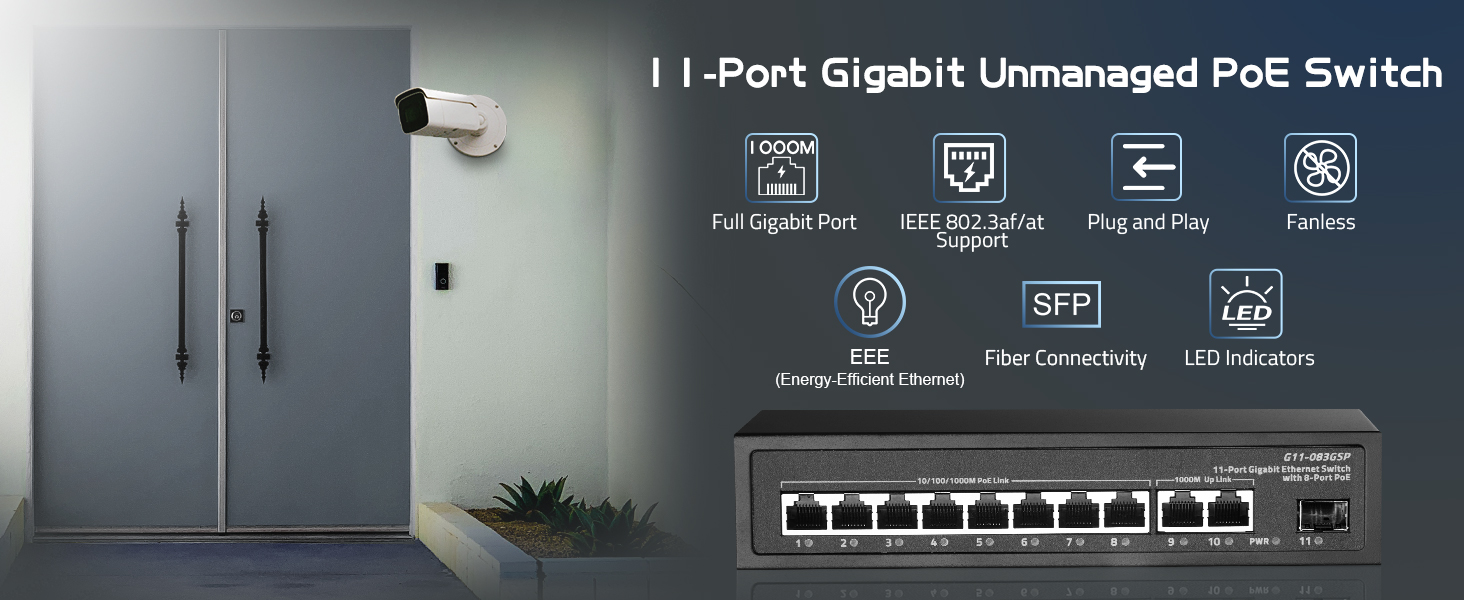 11 port gigabit poe switch