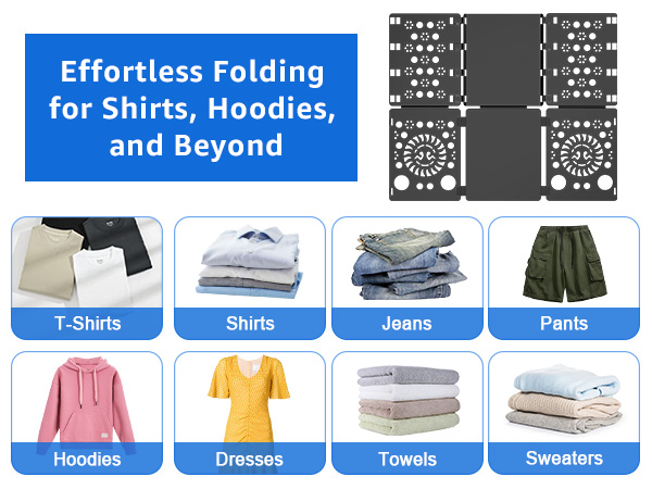 THE FOLDING BOARD IS PERFECT FOR VARIOUS CLOTHES
