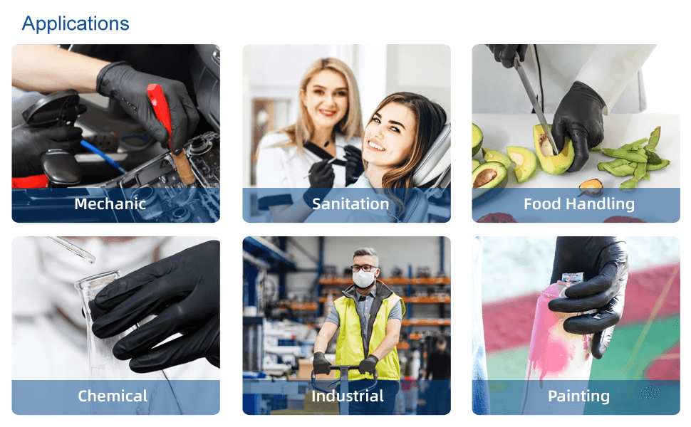 Nitrile Black Disposable Gloves