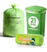 GreFusion Compostable Trash Bags 21 gallon,20 Count,Extra Thick 1.28 Mills,Fits13-25 gallon trash...