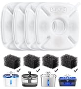 Veken Cat Water Fountain Filter, Classic 4 Pack Replacement Filters &amp; 4 Pack Replacement Pre-Filt...