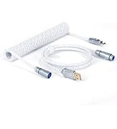 ZIYOU LANG C05 Custom Coiled USB C Cable with Metallic Sequin Double Weave Nylon Braided Cord Det...