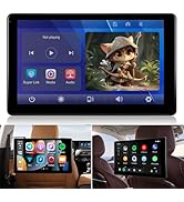 NHOPEEW Car Headrest Video Player, 9 inch IPS Screen Headrest TV Support Phone Wireless Carplay a...