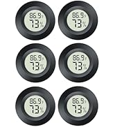 JEDEW 6 Pack Hygrometer Thermometer Digital Humidity Meter Indoor/Outdoor Humidity Monitor Reptil...
