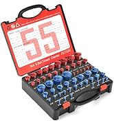VEXTHYX 55Pcs Thread Checker, Nut and Bolt Measuring Tool(25 Metric &amp; 30 Standard), Bolt Size and...